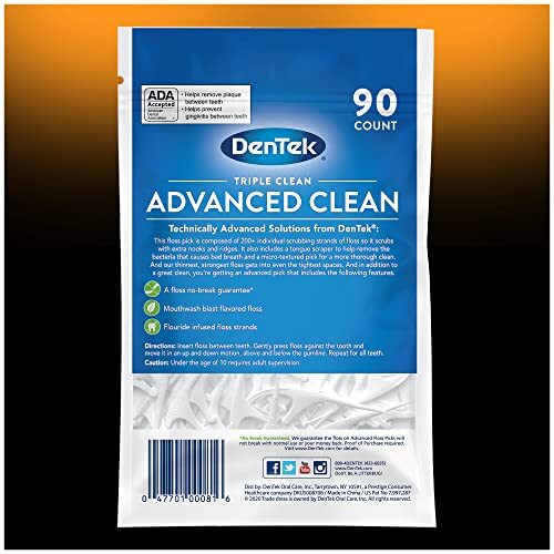 Dental Floss Picks - No Break & No Shred, 90 Count