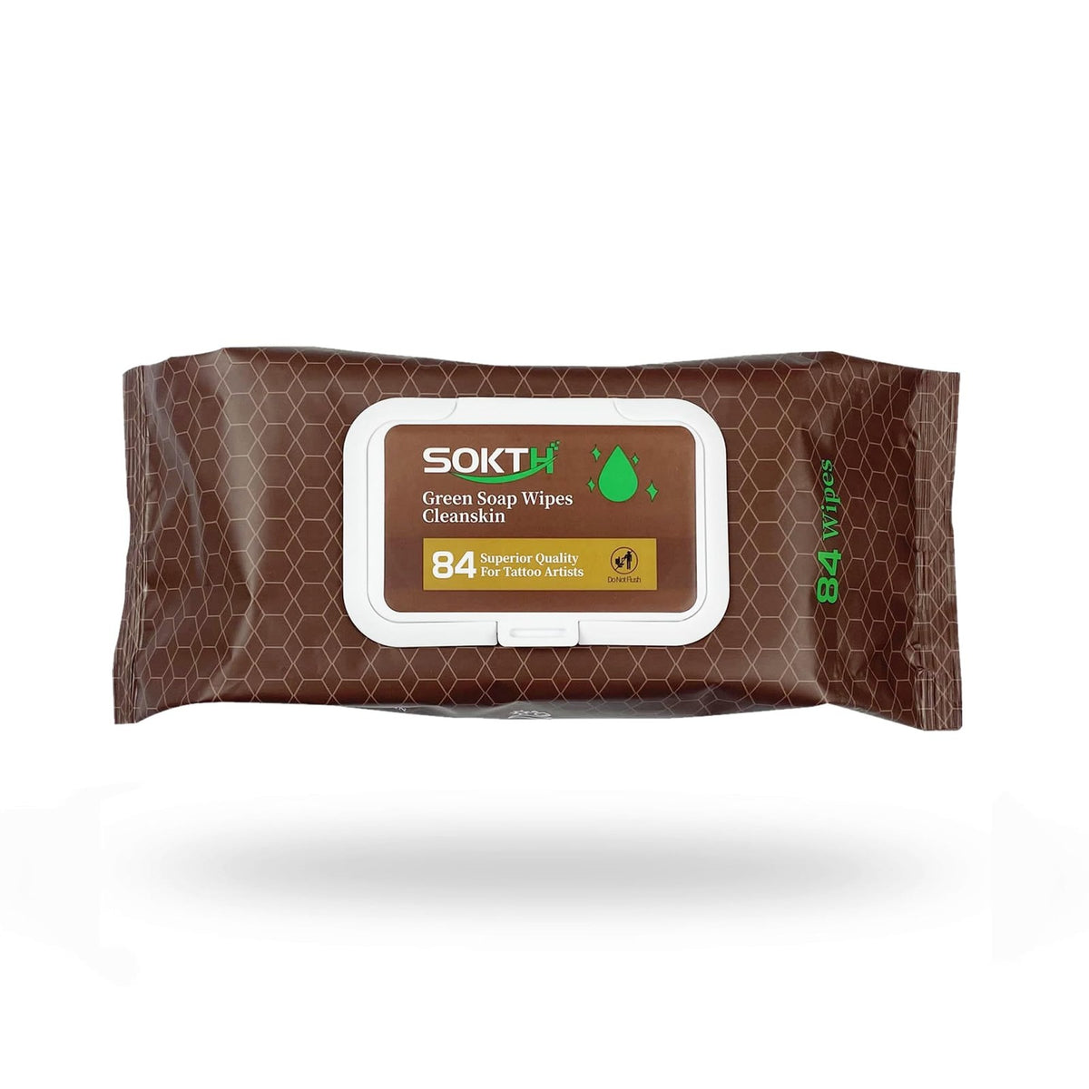 Tattoo Wipes Alcohol-Free Green Soap Premixed 84-Count for Clean & Aftercare