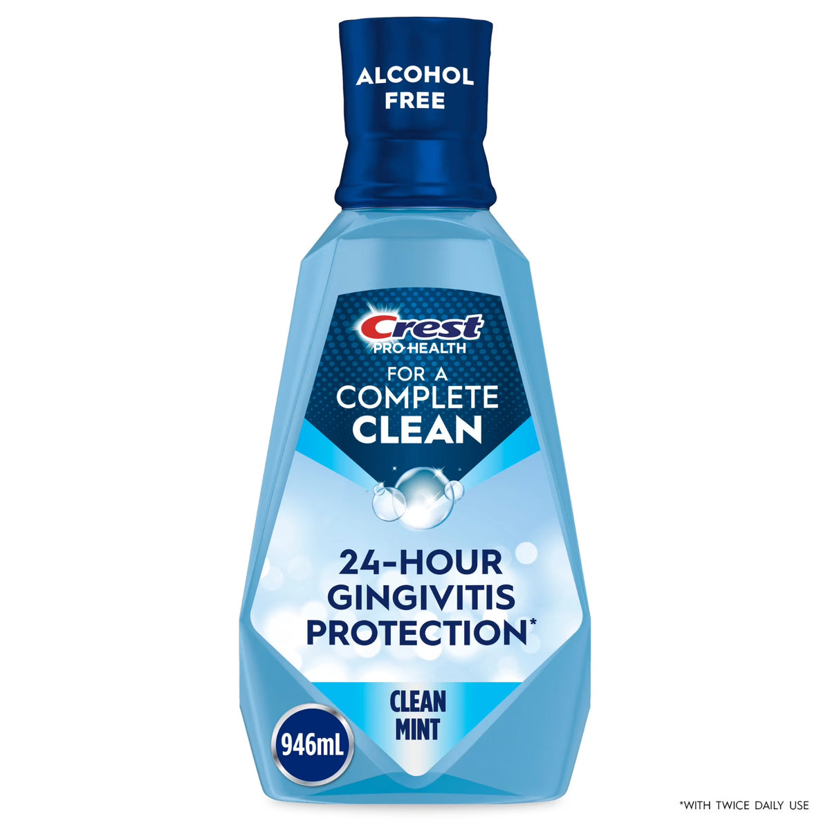 Crest Pro-Health Alcohol-Free Mouthwash Clean Mint 33.8 fl oz Oral Rinse