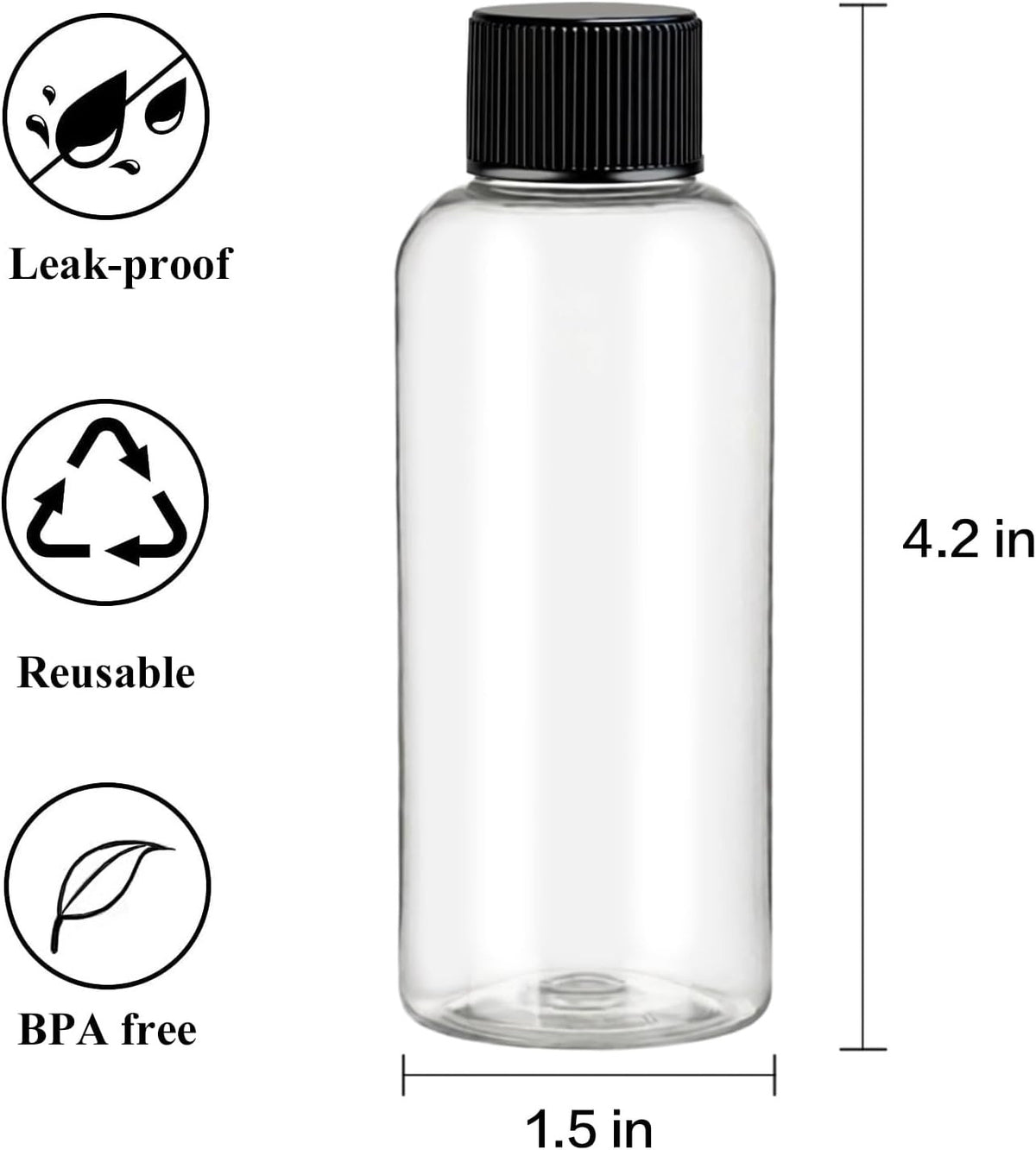 Travel Bottles for Toiletries 3.4oz Leak-Proof TSA-Approved Liquid Containers