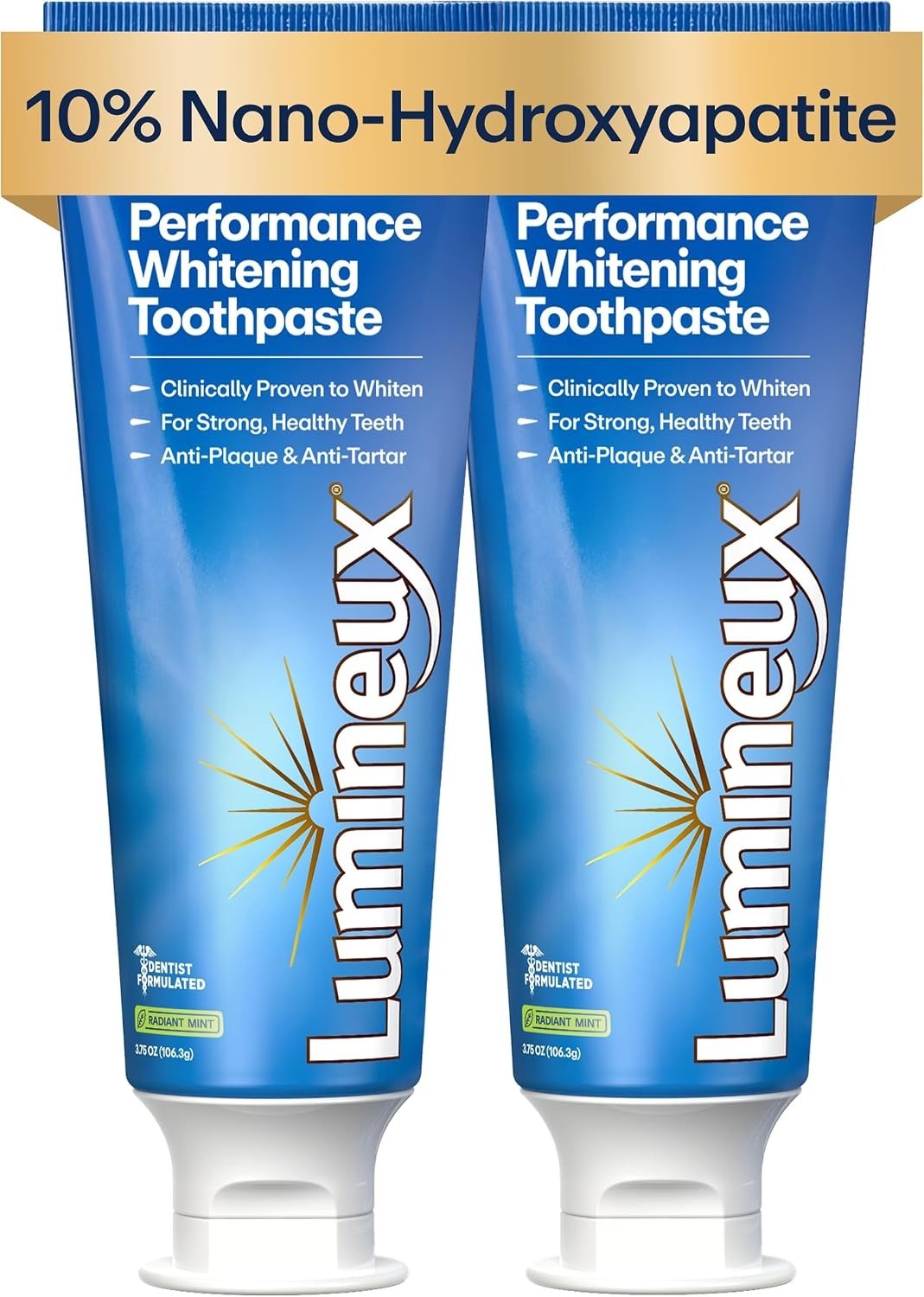 Nano Hydroxyapatite Whitening Toothpaste - Enamel-Replenishing, Fluoride-Free, 3.75 oz, 2 Pack