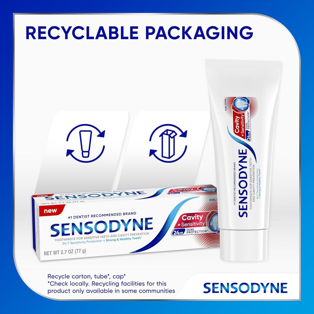 Sensodyne Cavity and Sensitivity Toothpaste 2.7 oz - Dual Protection