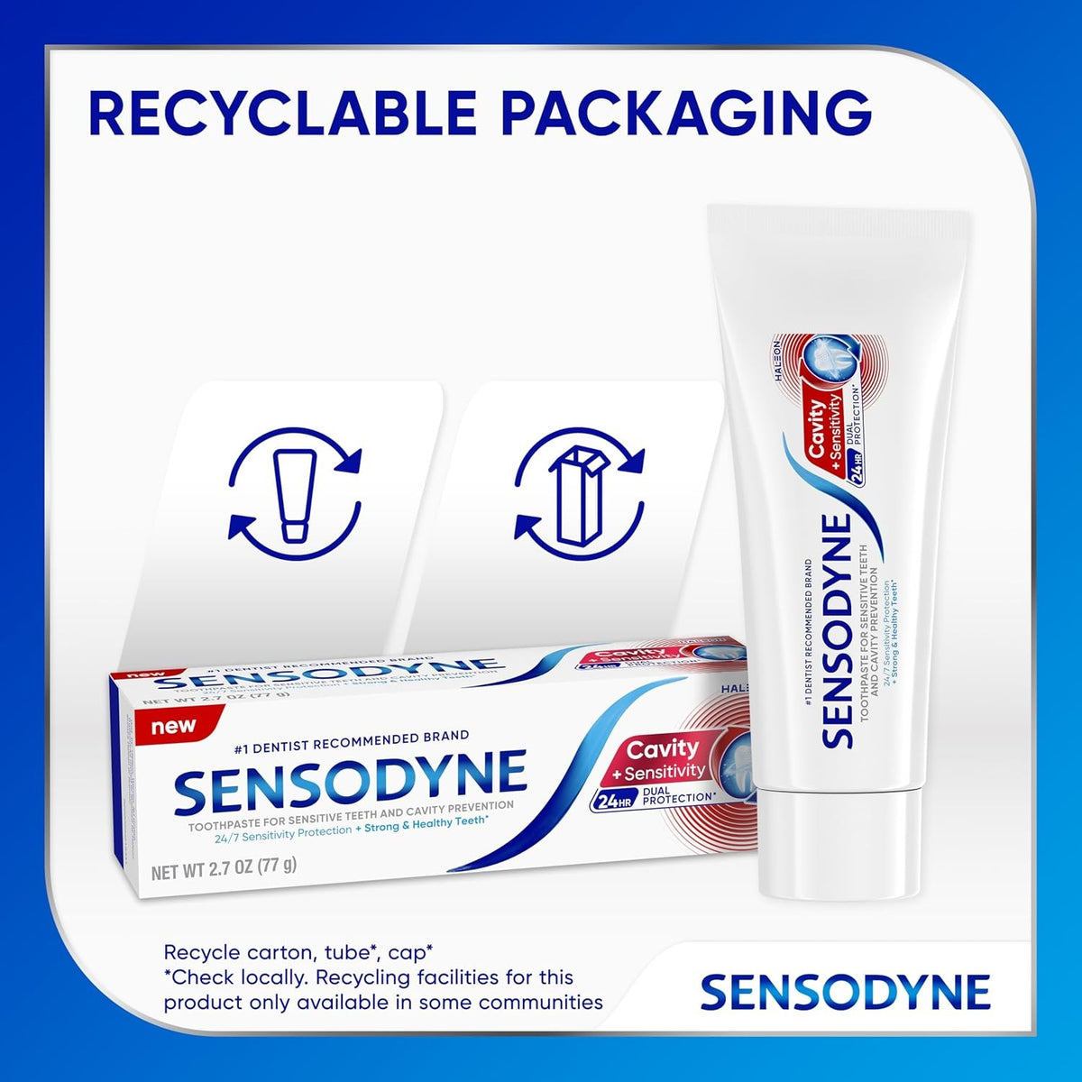 Sensodyne Cavity and Sensitivity Toothpaste 2.7 oz - Dual Protection