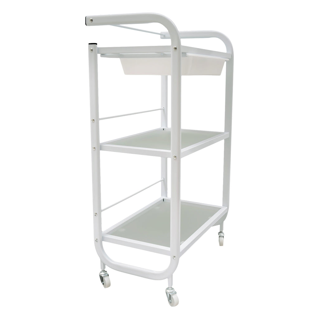 Rolling Trolley Cart with Wheels and Drawer for Salon & Home Storage