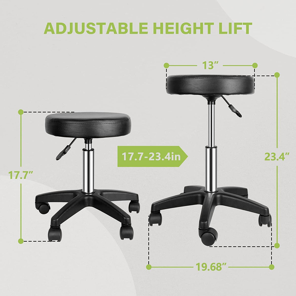 Adjustable Hydraulic Swivel Salon Stool Chair PU Leather Seat for Beauty & Tattoo