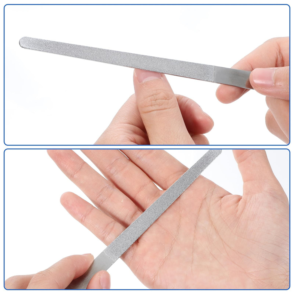 4 Pack Stainless Steel Double-Sided Nail File Set for Manicure and Nail Polishing