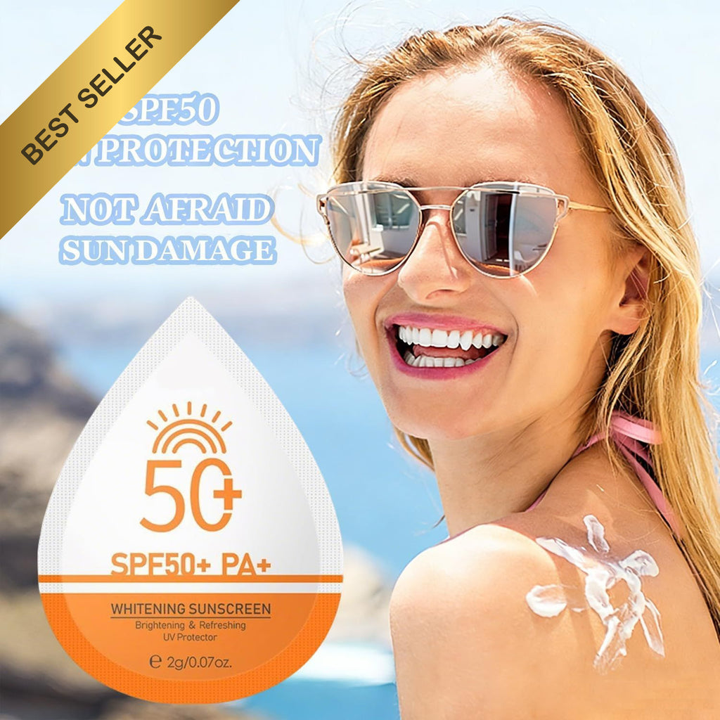 Travel Size SPF 50+ Sunscreen Pack - 30 Mini Face & Body Lotion Packets