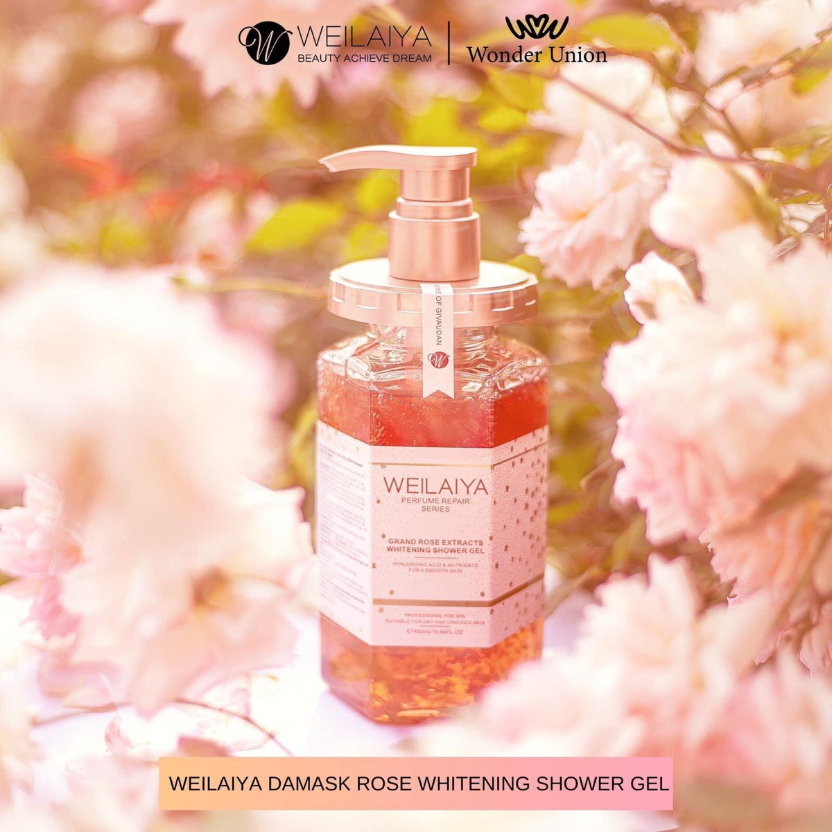 Damask Rose Extract Shower Gel 450mL - Luxurious Whitening & Fragrance