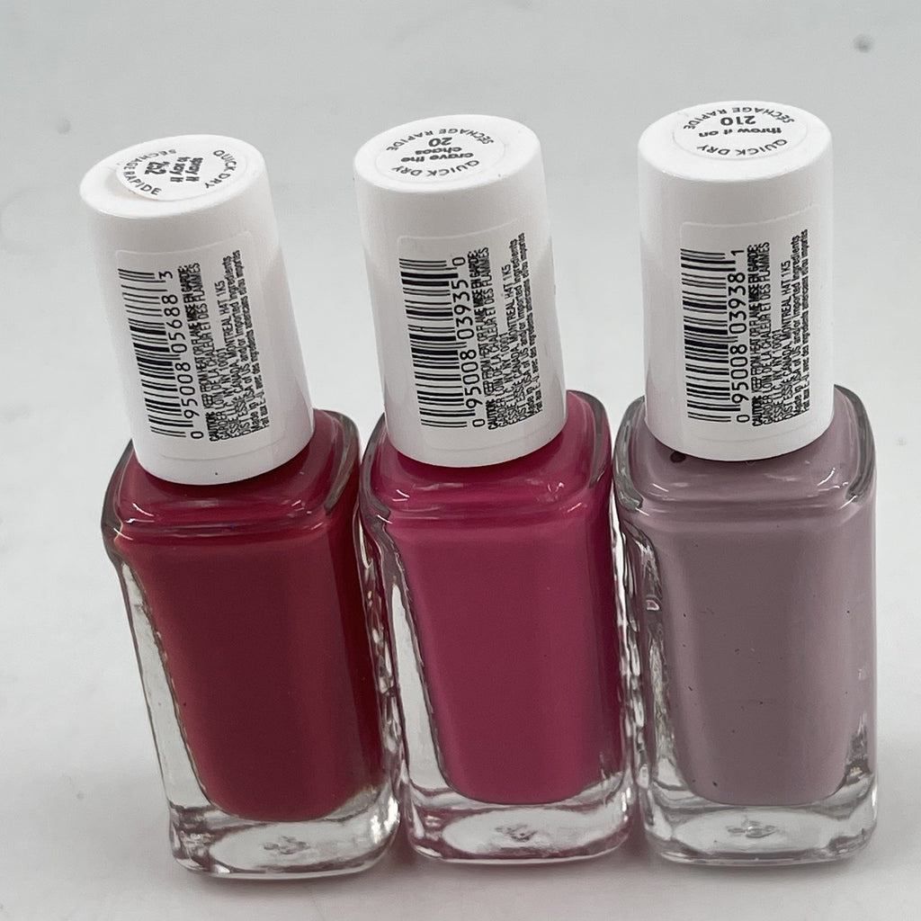 Quick Dry Nail Polish Set - 3 Assorted Lacquers for Nail Art & Manicure