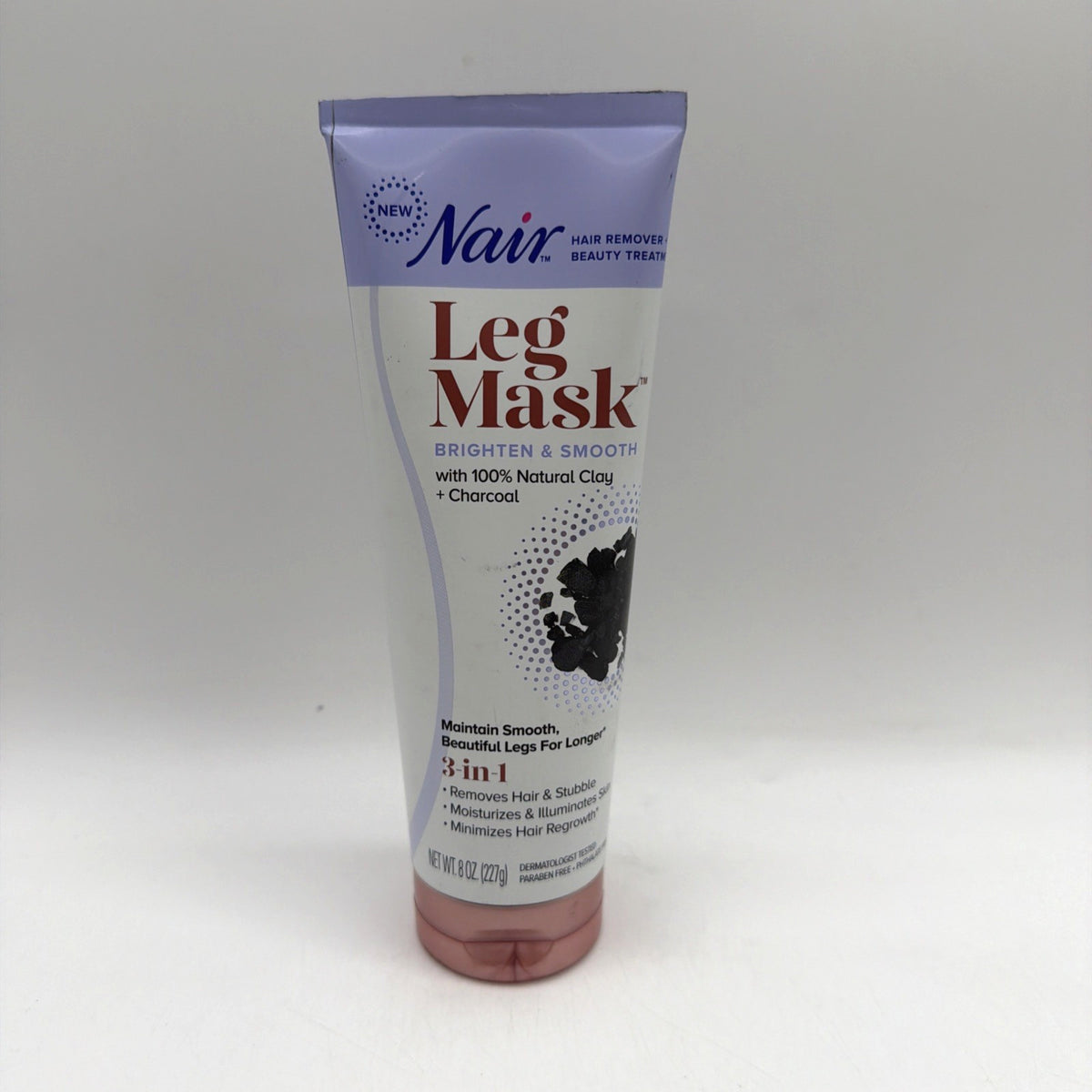 Hair Removal Mask for Legs with Clay & Charcoal - Brightening & Smoothing, 8 oz