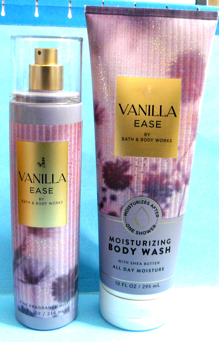 Vanilla Ease Body Mist & Moisturizing Body Wash Set - 8 oz & 10 oz