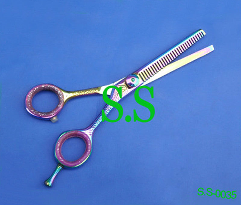 Multi Color Single Edged Professional Hairdressing Scissors 5.5 Inch - Stainless Steel