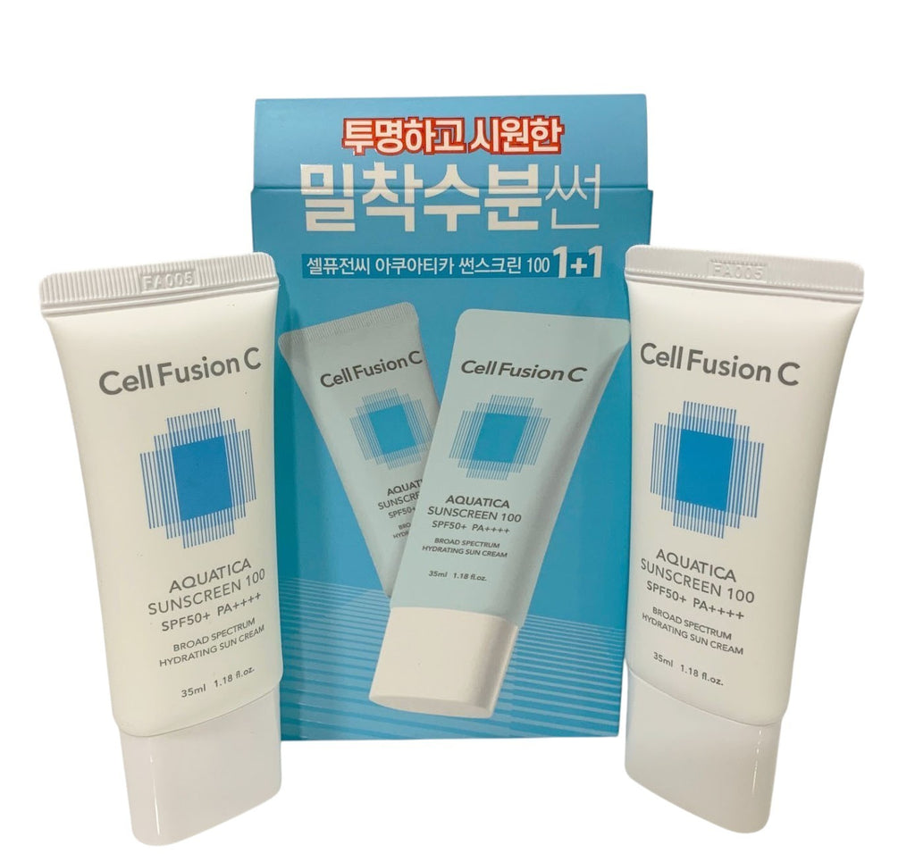 Cell Fusion C Aquatica Sunscreen SPF 50+ Hydrating Sun Cream Set of 2