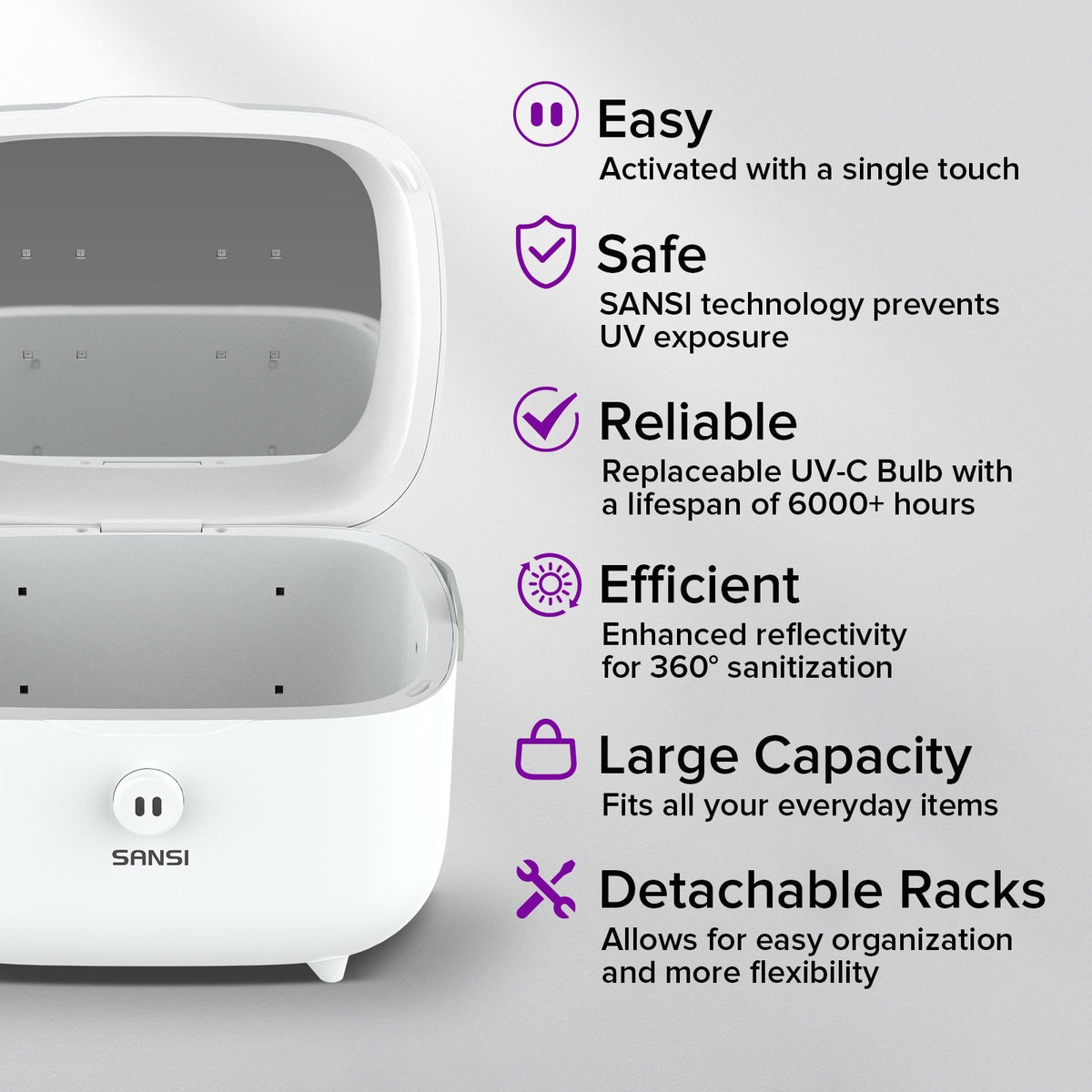 UV Light Sanitizer Box 15W UVC Disinfection Device for Baby and Family