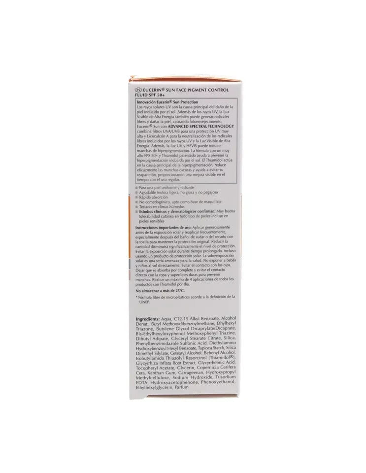 Eucerin Sun Fluid Pigment Control SPF50+ 50ml - High UV Protection & Brightening
