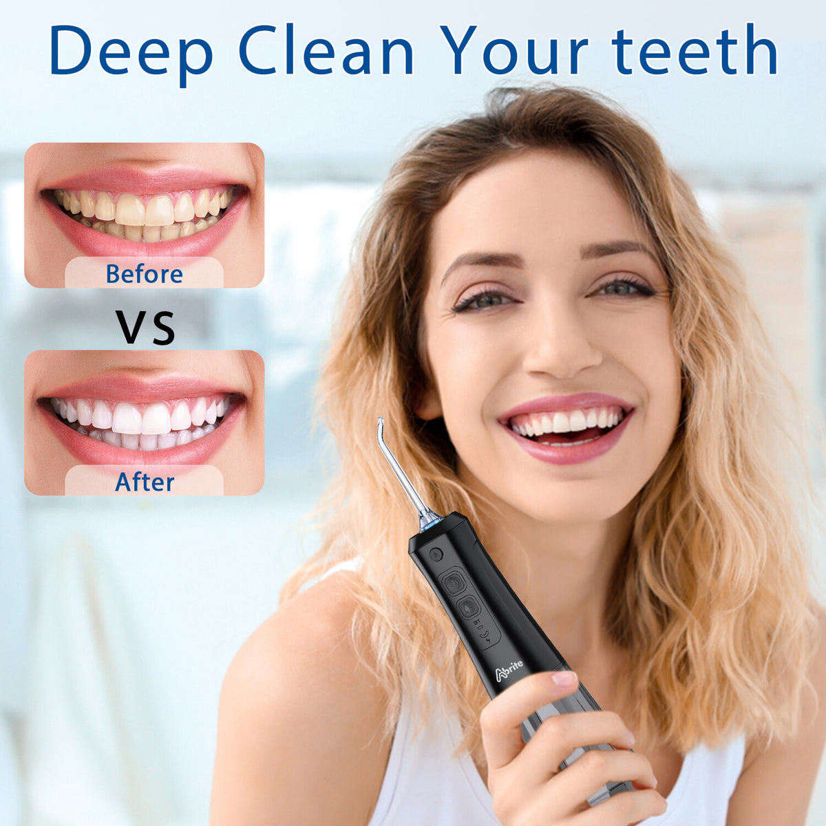 Cordless Oral Water Flosser with 7 Jet Tips & 3 Modes - High Pressure Dental Irrigator