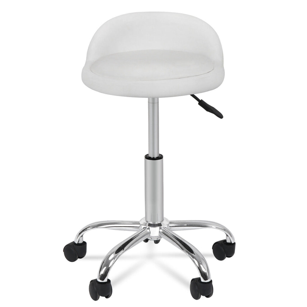 Adjustable PU Leather Salon & Tattoo Stool with Swivel & Casters