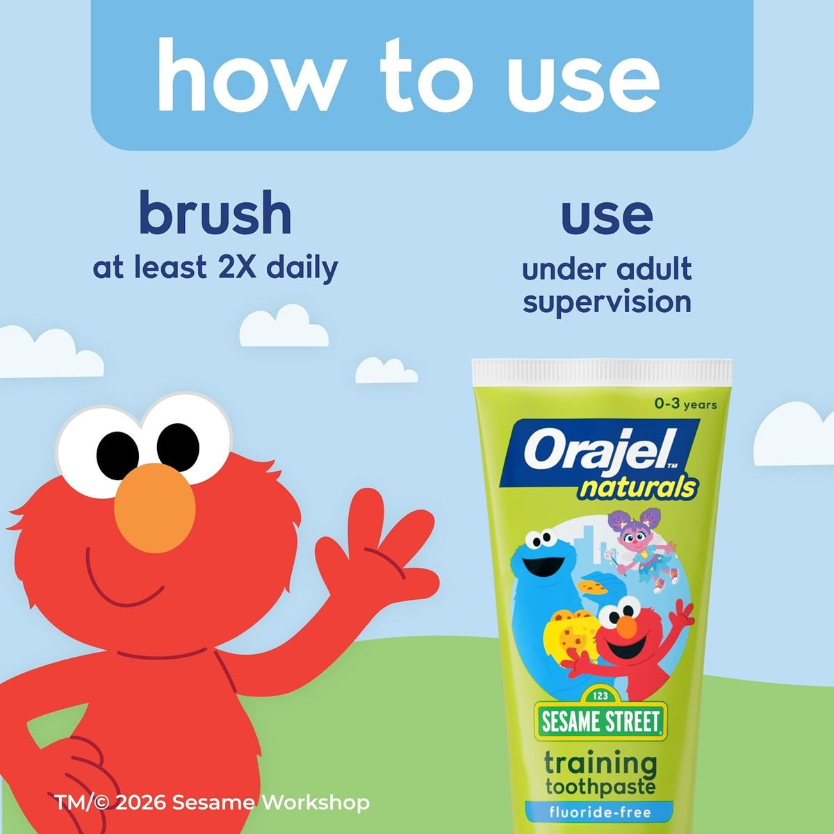 Kids Fluoride-Free Berry Toothpaste with Elmo - Natural Baby Oral Care 1.5 oz