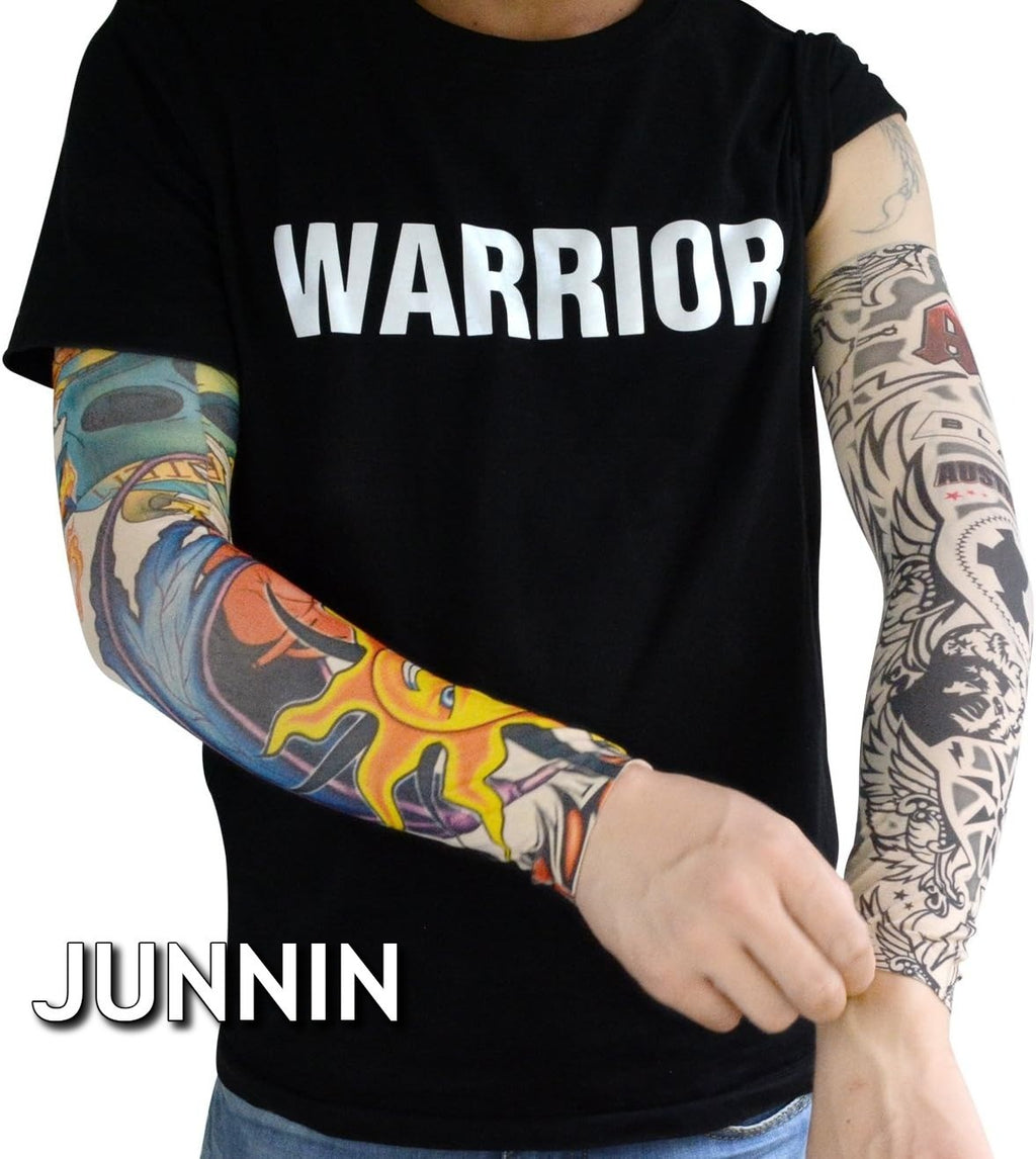 Premium 20-Pack UV Protection Arm Sleeves - Temporary Tattoo Style, Stretchy Unisex