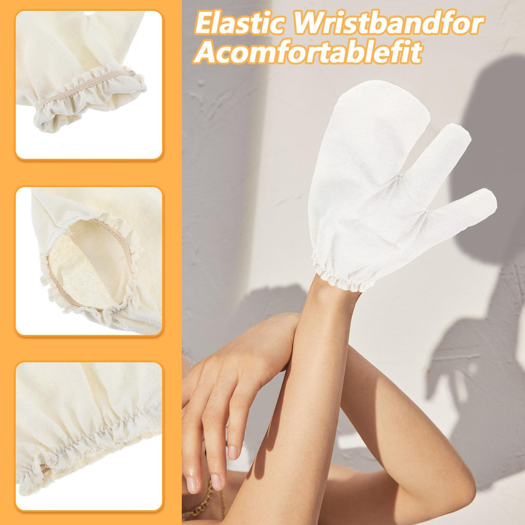 Raw Silk Exfoliating Gloves for Skin Massage - 2 Pack, Ayurvedic Self-Care