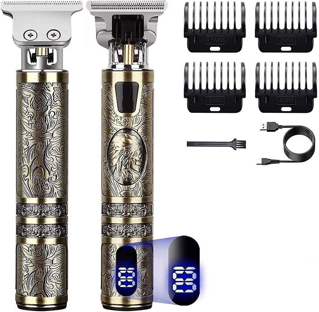 Men's Cordless Beard & Mustache Trimmer with LED Display, Adjustable Lengths