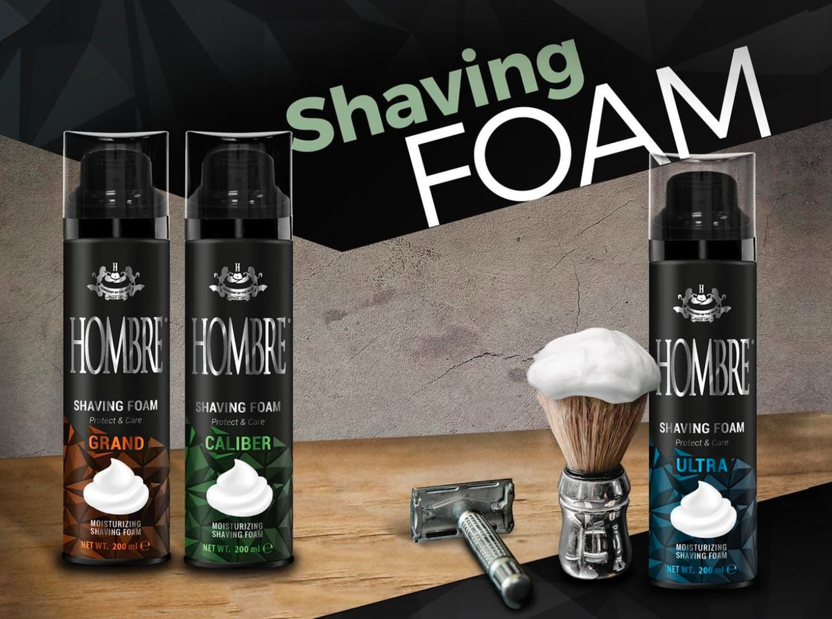 Men's Shaving Foam with Fougère Marine Woody Scent - Aluminum-Free, Dense Foam for Precision