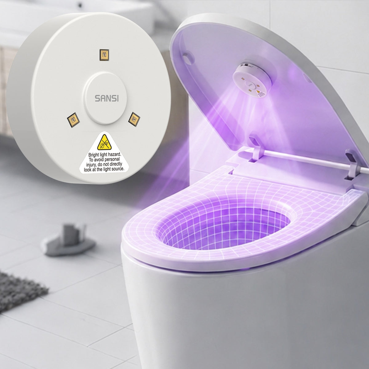 2-Pack UVC Toilet Sanitizer Light with Auto Sensor & Disinfection Lamp