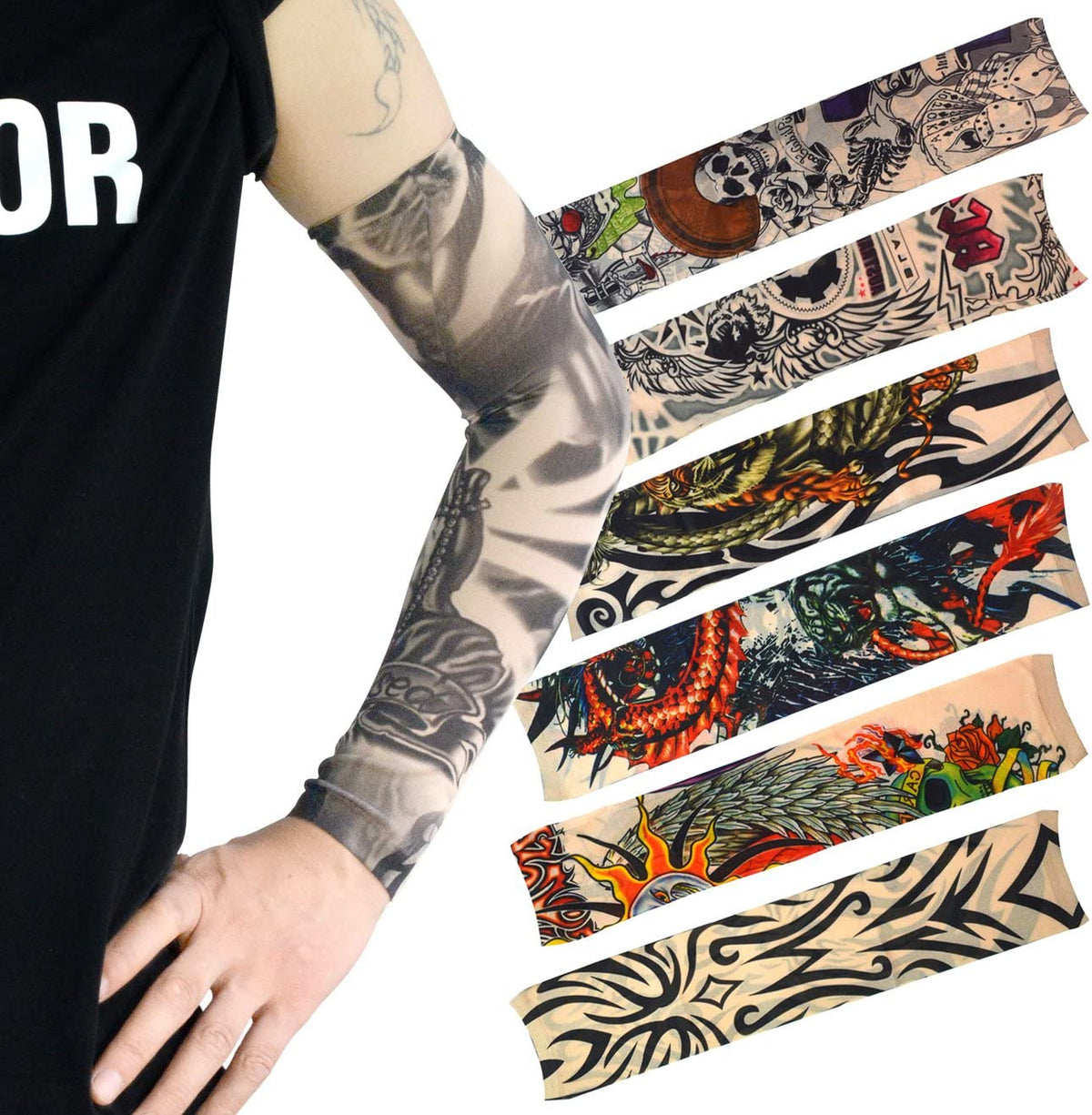 Temporary Tattoo Arm Sleeves 20Pcs Set - Sleeve Pro, Unisex Stretchable Body Art