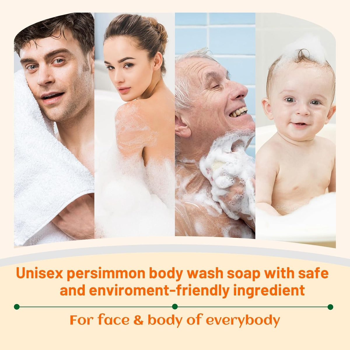 Natural Persimmon Soap Bar for Body Odor Control - Unisex Organic Deodorant