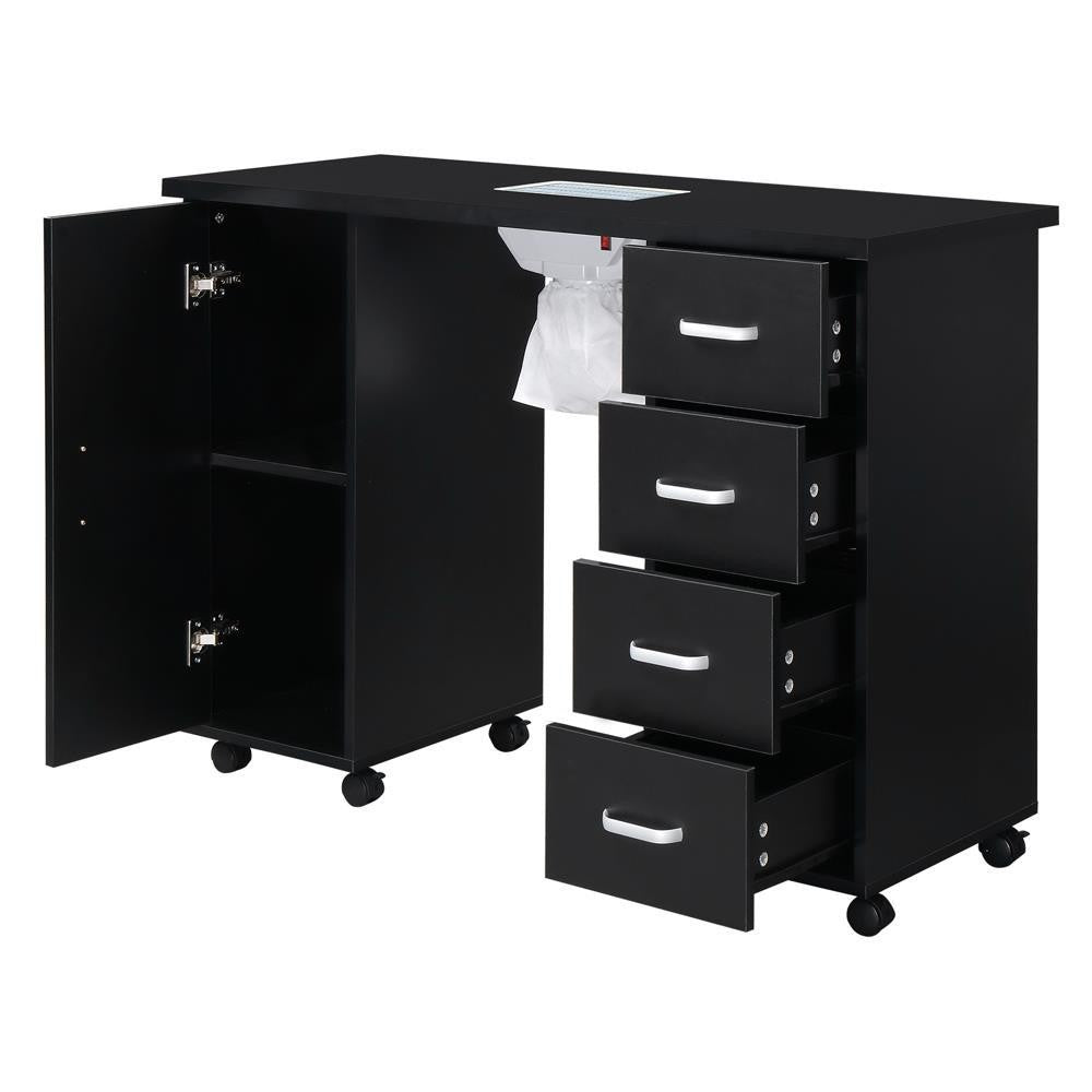Professional Nail Art Table Station with 4 Drawers for Salons & Spa