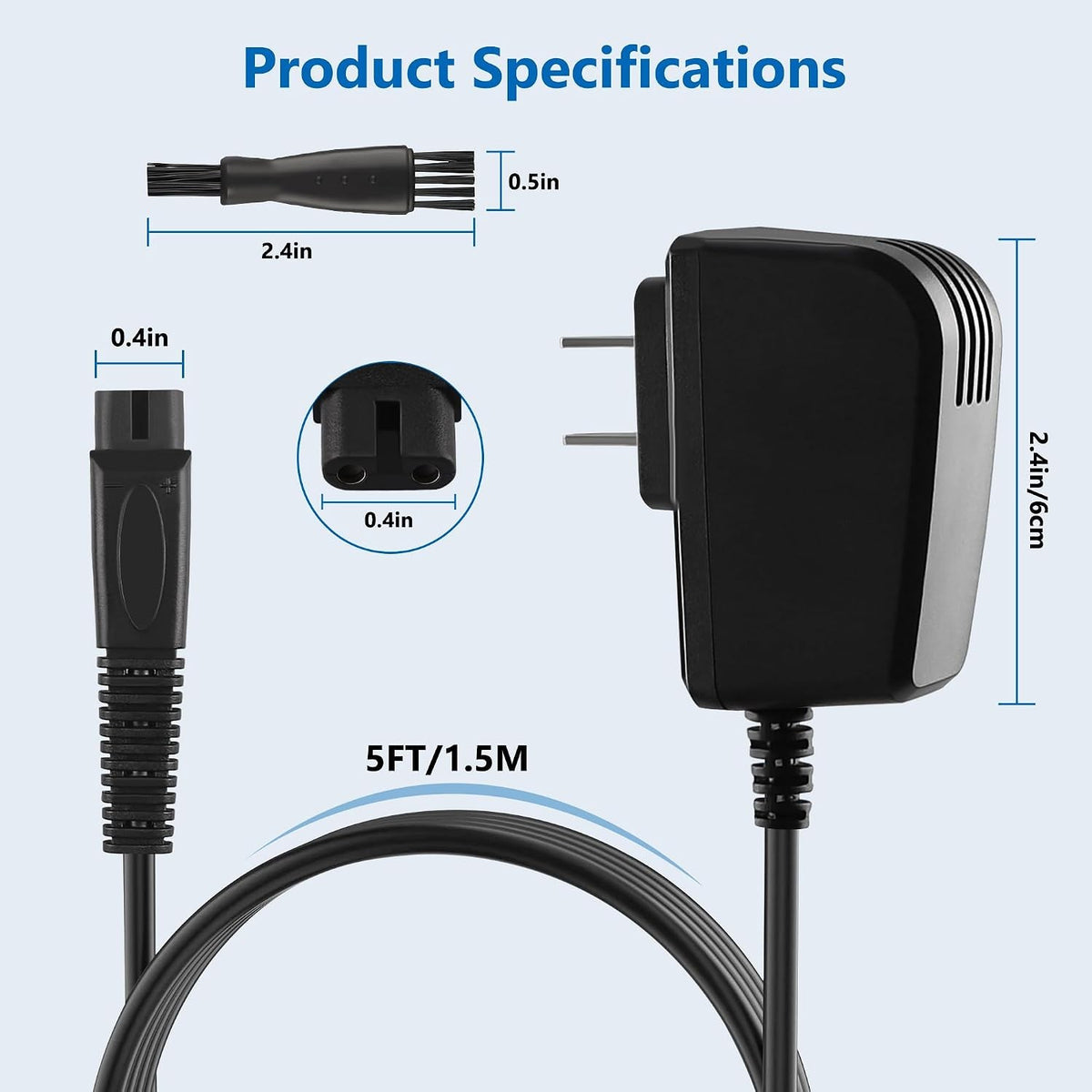 12V Braun Shaver Charger for Series 9 8 7 6 5 3 1 XT5 Electric Razor Power Cord