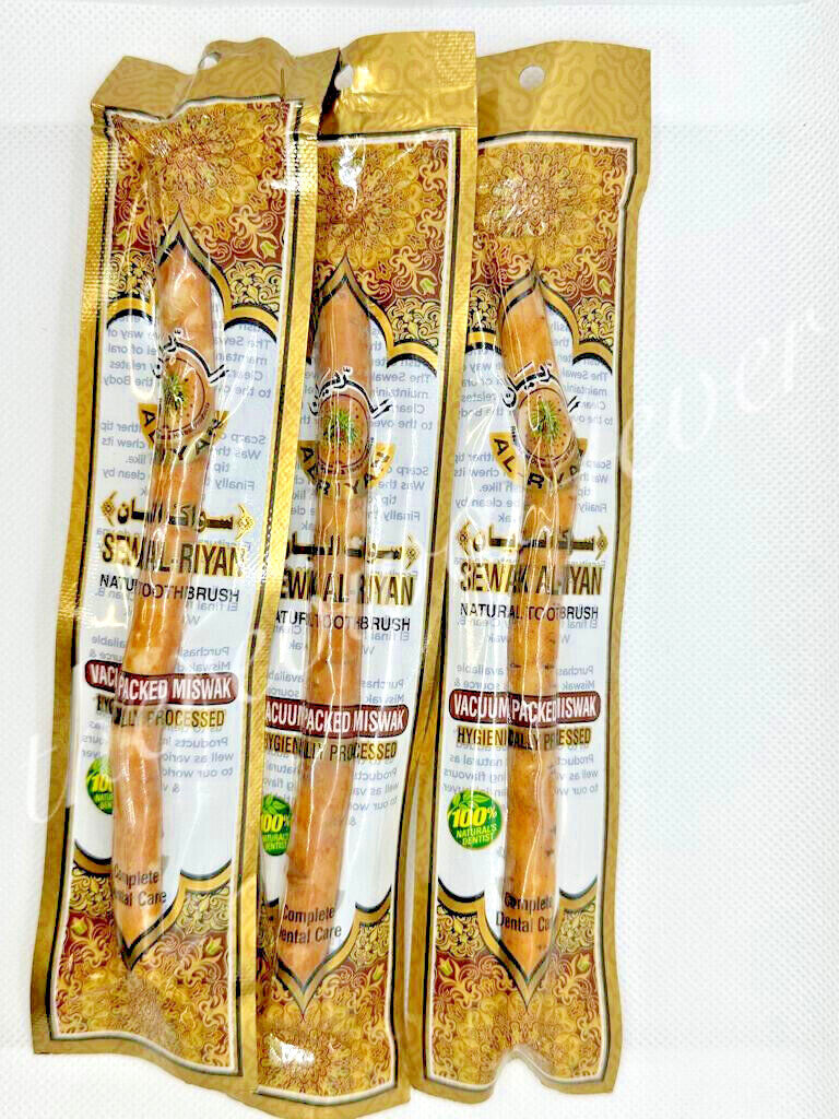 Natural Miswak Toothbrush - Vacuum Packed Traditional Oral Care Stick