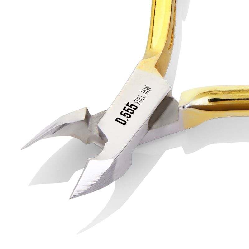 Nghia Hard Steel Cuticle Nipper M.555 Full Jaw Pack of 5 - Gold Plated, Ultra Sharp
