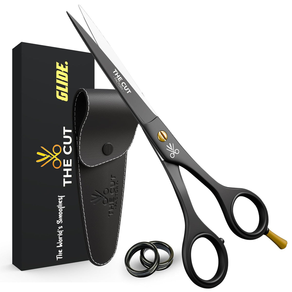 6 Inch Matte Black Hair Cutting Scissors - Professional Barber Shears