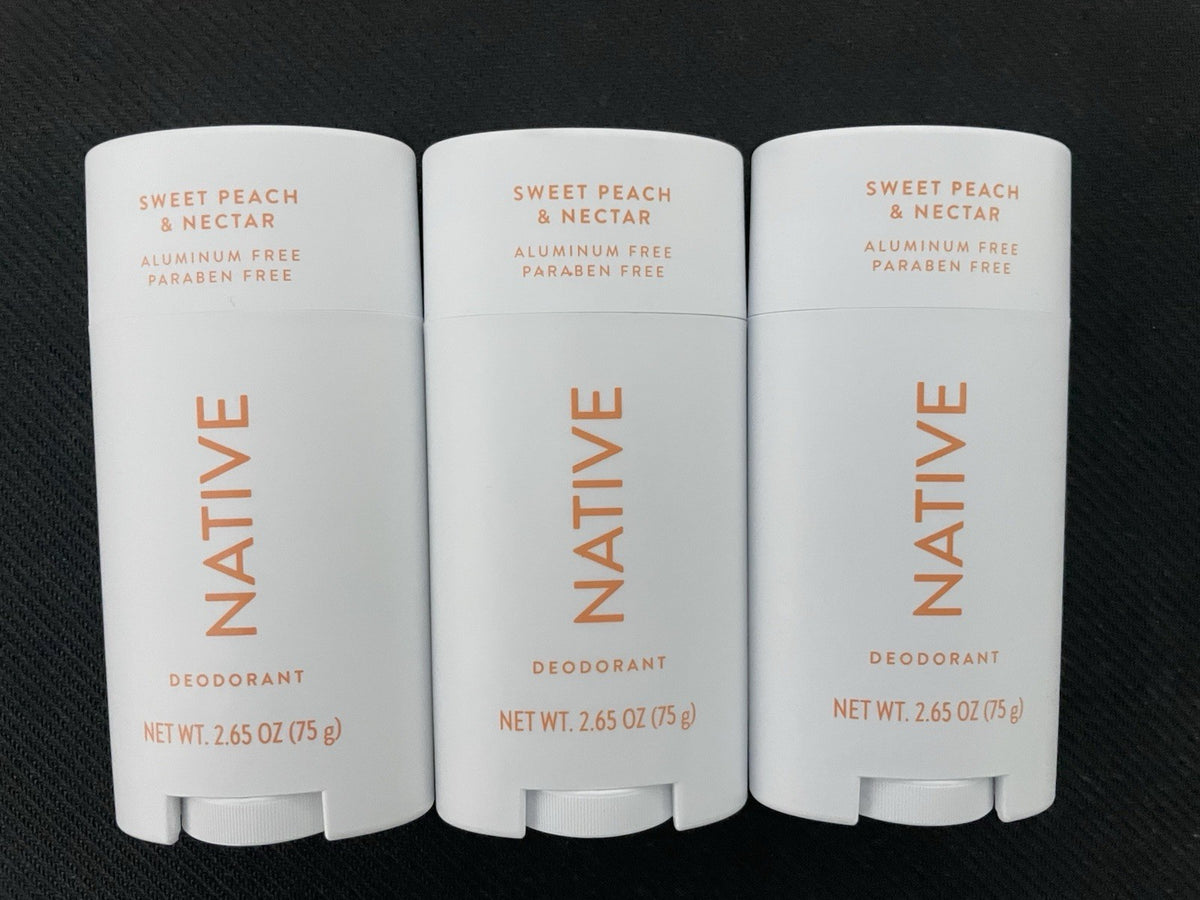 Native Deodorant Sweet Peach & Nectar Aluminum & Paraben Free 3 Pack