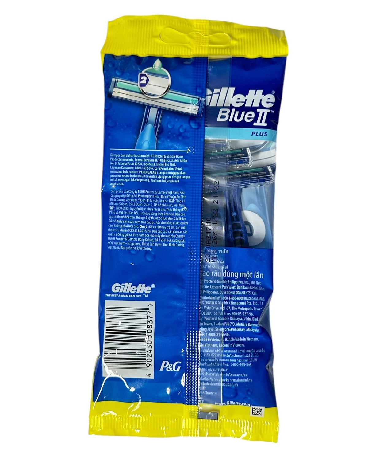 Gillette Blue II Plus Razor Pack of 6 with Easy Grip & Lubrastrip