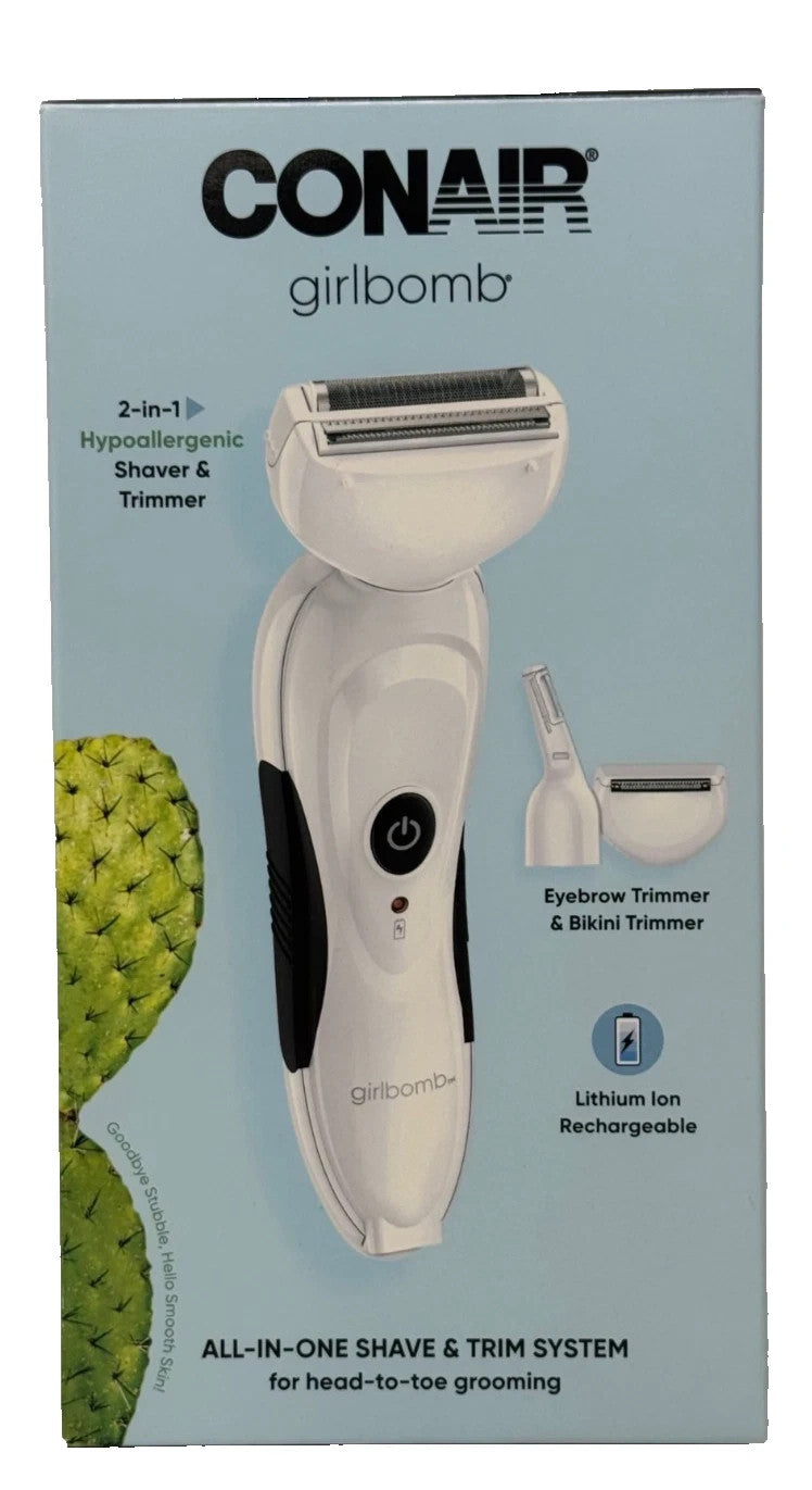 Conair Girlbomb 2-in-1 Hypoallergenic Shaver & Trimmer System
