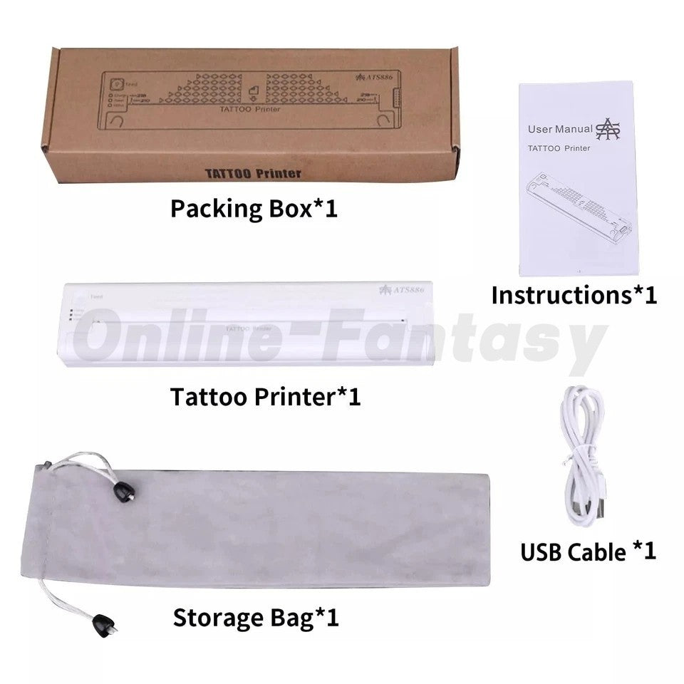 Mini Wireless Therm tattoo Transfer Printer - ATS886 Stencil Printer