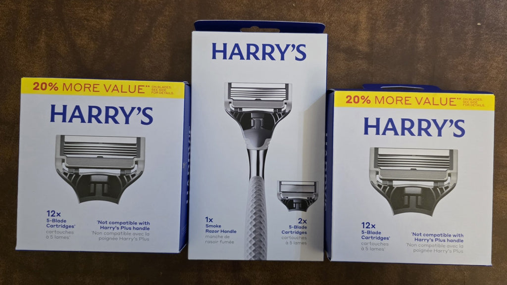 Harry’s 5-Blade Razor Set with Chrome Handle & 26 Cartridges - Men's Grooming
