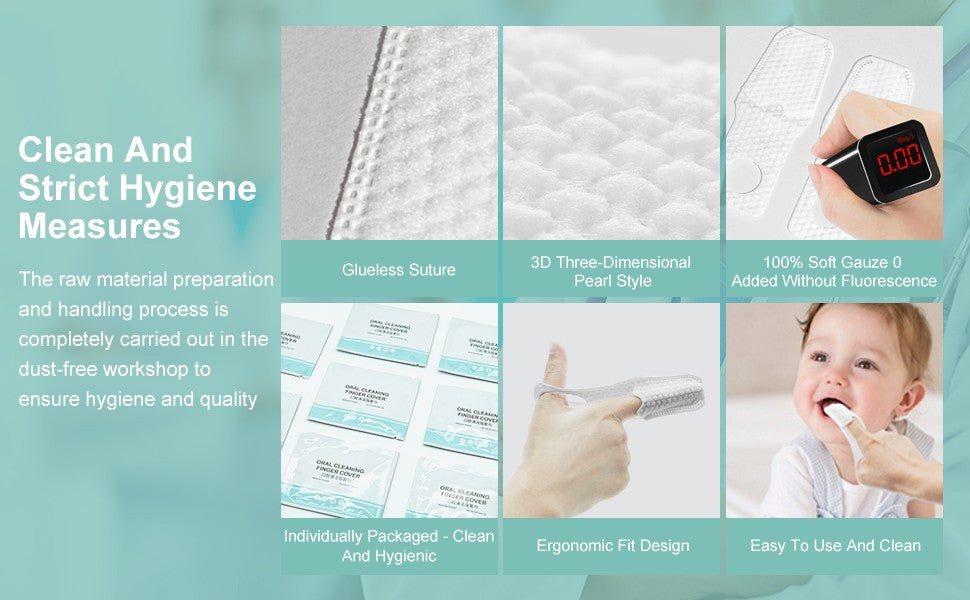 Baby Tongue Cleaner Wipes & Finger Toothbrush Set - Gentle Oral Hygiene