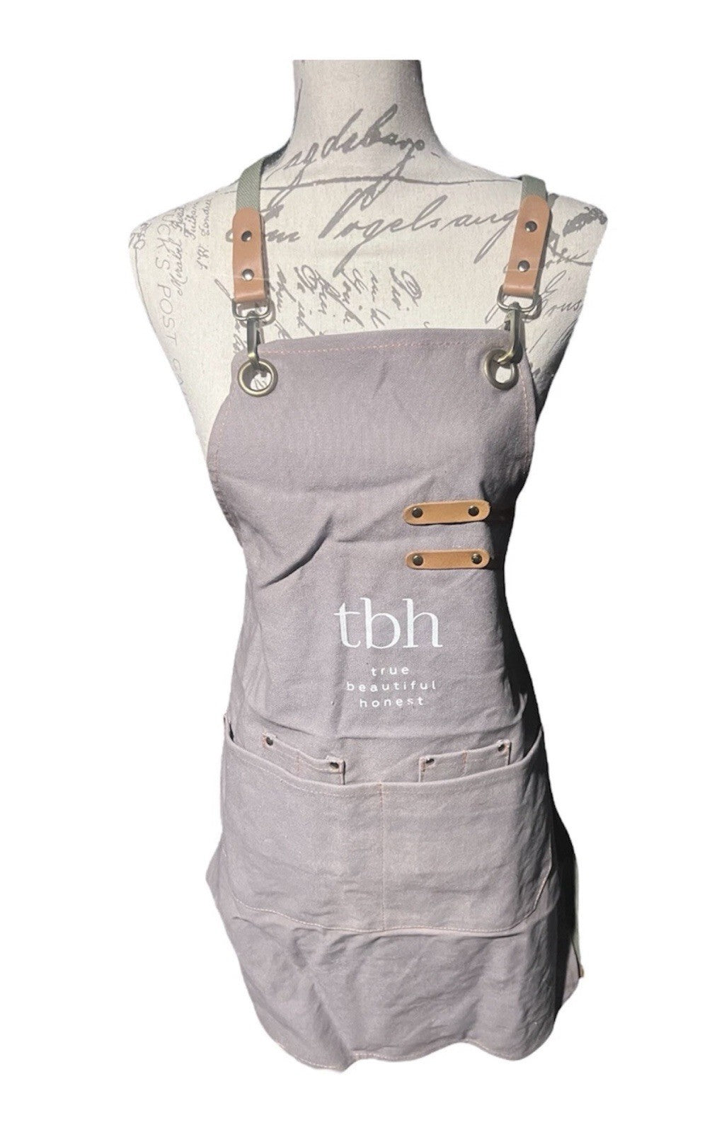 Professional Hair Stylist Apron with Adjustable Cross Back - Grey