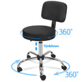 Adjustable Hair Salon & Barber Stool Chair with Backrest - Hydraulic Swivel