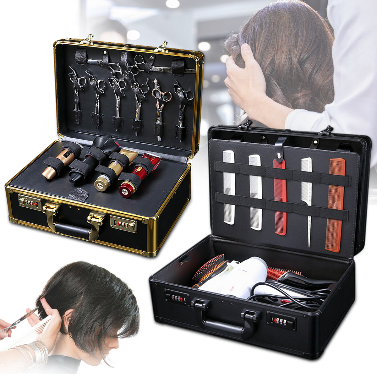 Professional Barber Stylist Carrying Case for Clippers, Trimmers & Tools