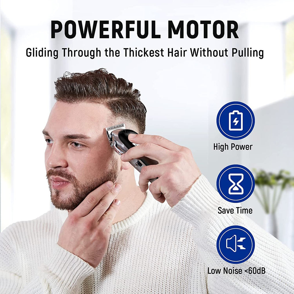 Professional Cordless Hair Clippers & Trimmer Set for Men - Black