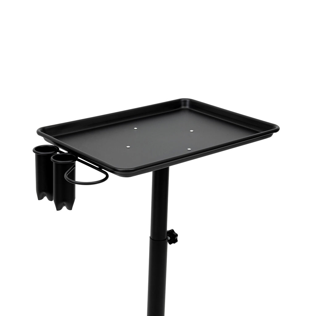 Adjustable Aluminum Salon Trolley Cart with Large Tray and Wheels