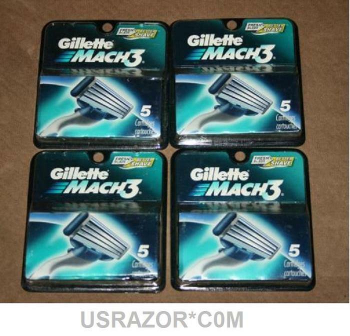 20 Gillette Mach 3 Razor Blade Refills Sealed Authentic Shaver Cartridges