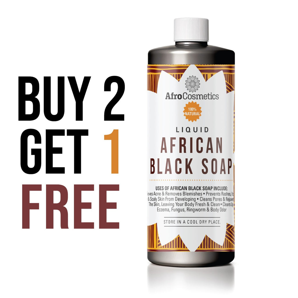 Organic African Black Soap Liquid for Body & Face - Unrefined Vegan Skin Cleanser