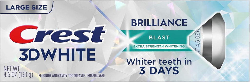 Crest 3D White Brilliance Blast Whitening Fluoride Toothpaste 4.6oz