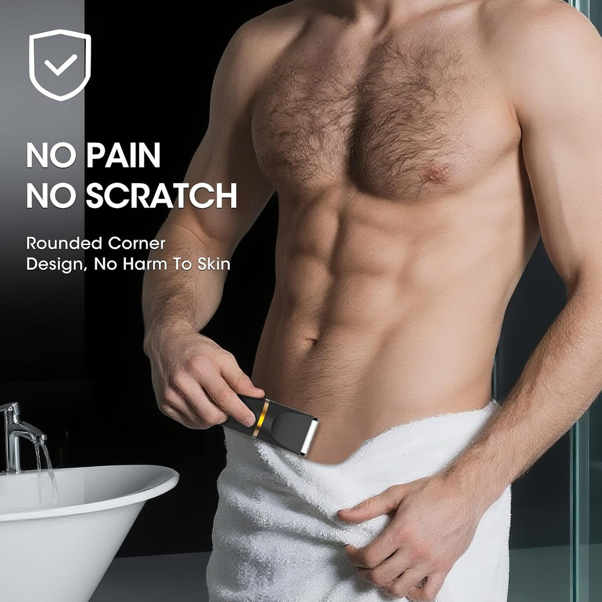 Men's 3-in-1 Body Hair Trimmer Grooming Kit Waterproof & Rechargeable