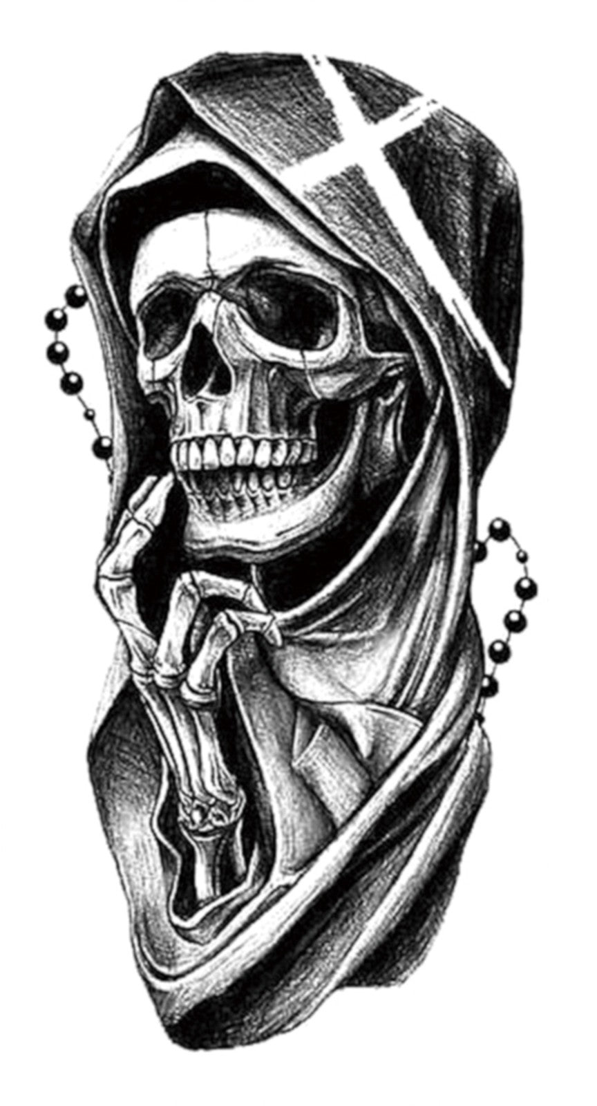 6 Sheets Waterproof Temporary Tattoo Stickers for Arm & Body - Skull Pattern